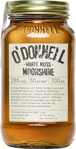 O'Donnell Moonshine "Harte Nuss" Likör (700 ml) I Made in Germany I Natürliche Zutaten I Premium Haselnuss Schnaps nach Amerikanischer Tradition I 25% Vol. Alkohol