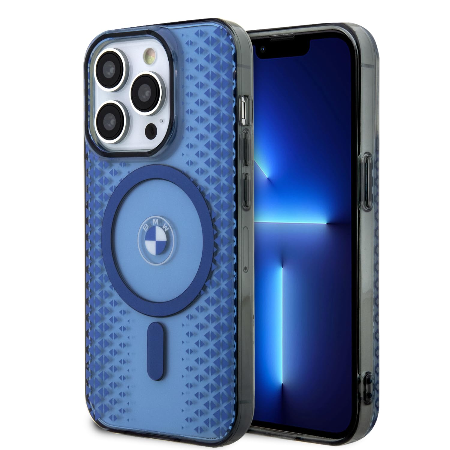 CG MOBILE BMW Schutzhülle für iPhone 15 Pro, ultimativer Schutz und klassische IML Blue Tire Track PC/TPU, langlebige Hartschale