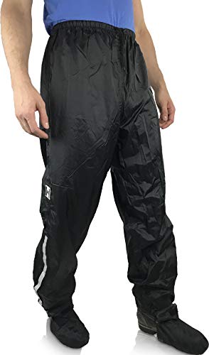 HOCK Unisex Regenhose Fahrrad inkl. ausfaltbarem Schuhschutz - Winter Regenbekleidung mit Reflektor-Streifen - 100% wasserdichte Hose für Herren und Damen (M (bis 175cm))