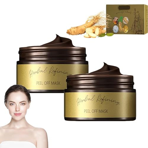 Koreanische Hana Ginseng Peel-off-Gesichtsmaske, Hana Ginseng Peel-off-Gesichtsmaske, Clean Pores Peel-off-Maske, Hana Ginseng-Maske zum Peeling, Schrumpfen der Poren und Anti-Aging (2Pc)