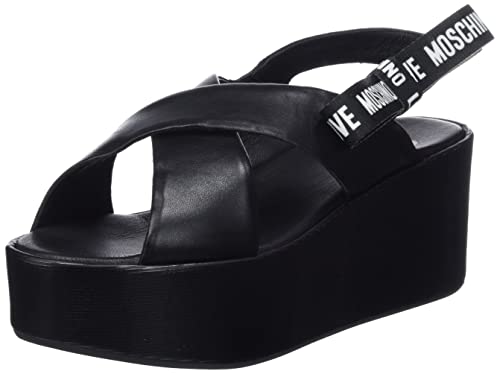 Love Moschino Damen Sandalo Sandale, Schwarz, 40 EU