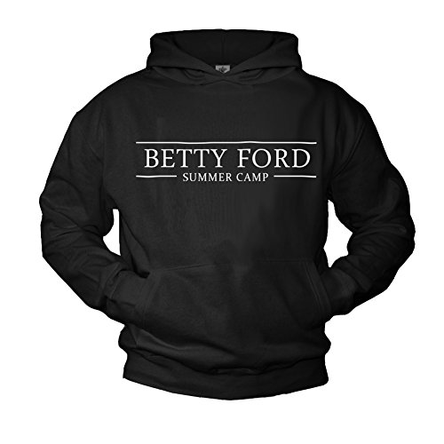 Coole Kapuzenpullover mit Aufdruck Betty Ford schwarz Größe L