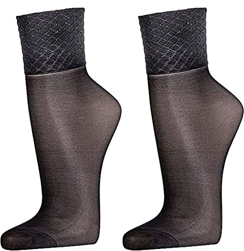 Wowerat Wellness-Feinsöckchen Spezial-Komfortbund - ohne Gummidruck, mit Glanzeffekt, 33dtex = 30den 10 Paar (Gr. one-size, 10 Paar in schwarz)