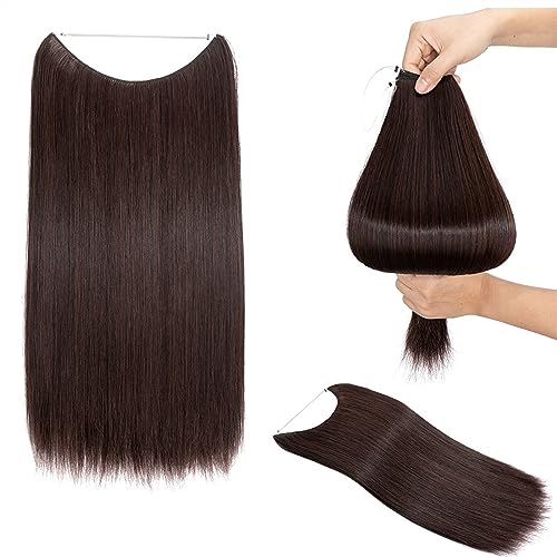 Clip-in-Haarverlängerungen Clip-in-Haarverlängerungen, lange, glatte Haarspangen mit Fischlinie, unsichtbarer U-förmiger Draht, lange, gerade, synthetische, einteilige Haarteile for Frauen Clip-in-Haa