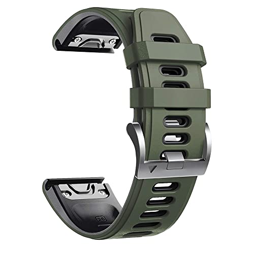 OPKDE Weiches Silikon-Armband für Garmin Fenix 5S 5 5X Plus 6S 6 6X Pro Smart-Armband 20 22 26 mm, schnell und einfach anzubringen, 22mm Fenix 5 5Plus, Achat