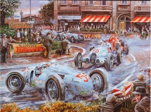 HfmQuisutron Jigsaw Puzzles 1000 Stück Assembling Bild Retro Racing Für Erwachsene Spiele Lernspielzeug Geschenk De40Pz