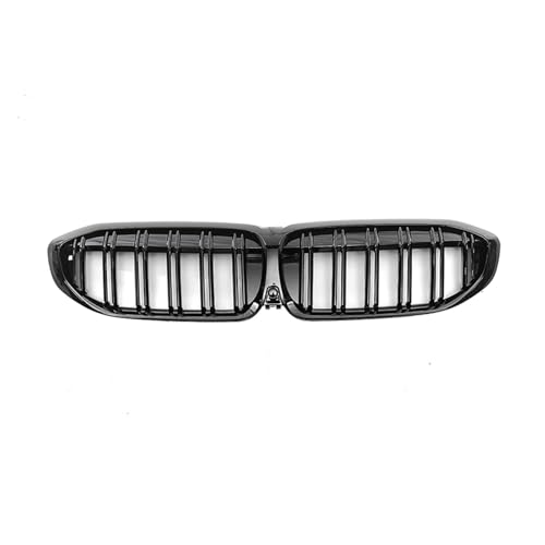 Frontspoiler Lippe Für 3 Serie G20 G21 G28 330i M340i 2019-2022 Obere Stoßstange Haube Mesh Racing Grill Grid Kit 51138072085 Vorne Niere Kühlergrill Frontstoßstange Spoiler(Double Slat Style)