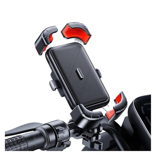 Handyhalterung Motorrad Motorrad-Telefonhalter 360°-Ansicht Universeller -Telefonhalter Für 4,7-7,2-Zoll-Mobiltelefonständer Stoßfester Halterungsclip Handyhalter Fahrrad(S1 Red1)