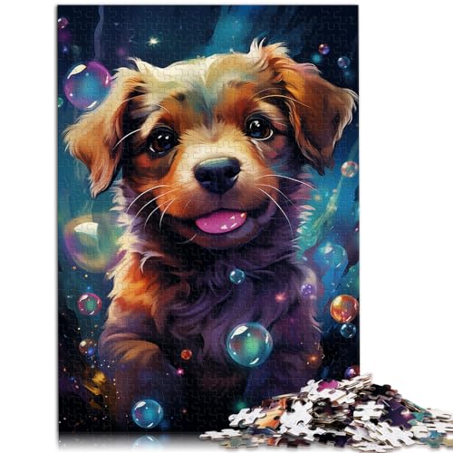 Puzzles Geschenke Spielzeug Bunte Psychedelie süßer kosmischer Welpen Kunstpuzzles für Erwachsene 1000 Teile Holzpuzzle Denkspiel 1000 Teile (50 x 75 cm)