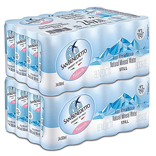 Natürliches Wasser, Benedikt, 48 Milch, 33 ml, Kunststofffrei, Maxi-Format, Produkt mit reduzierter Umweltbelastung.