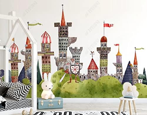 Einfaches Cartoon Schloss Kinderzimmer 3D Tapeten Wanddekoration Fototapete Sofas Wohnzimmer Wandbild Schlafzimmer-300cm×210cm