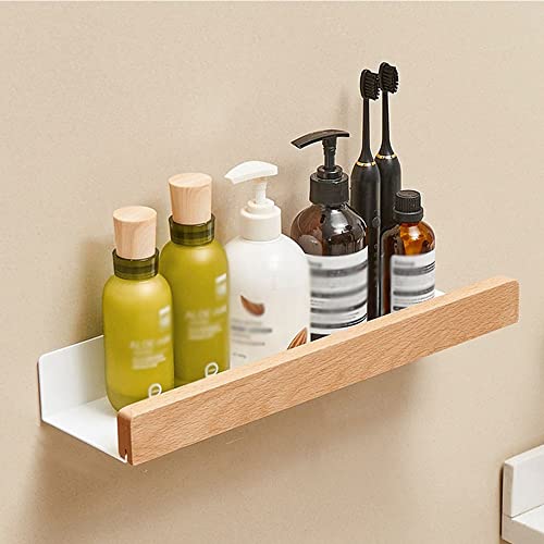 Duschregal aus Holz, dreieckiges Regal, Badezimmer-Eckregale, Küchenwandregal, Aufbewahrungsregal für Dusche und Badewanne, Badezimmerzubehör, Badezimmer-Organizer (Farbe: 50 cm Regal) (40 cm Regal)