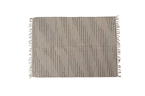 Dmora Atlanta moderner Teppich, Kelim-Stil, 100% Baumwolle, grau, 170x110cm