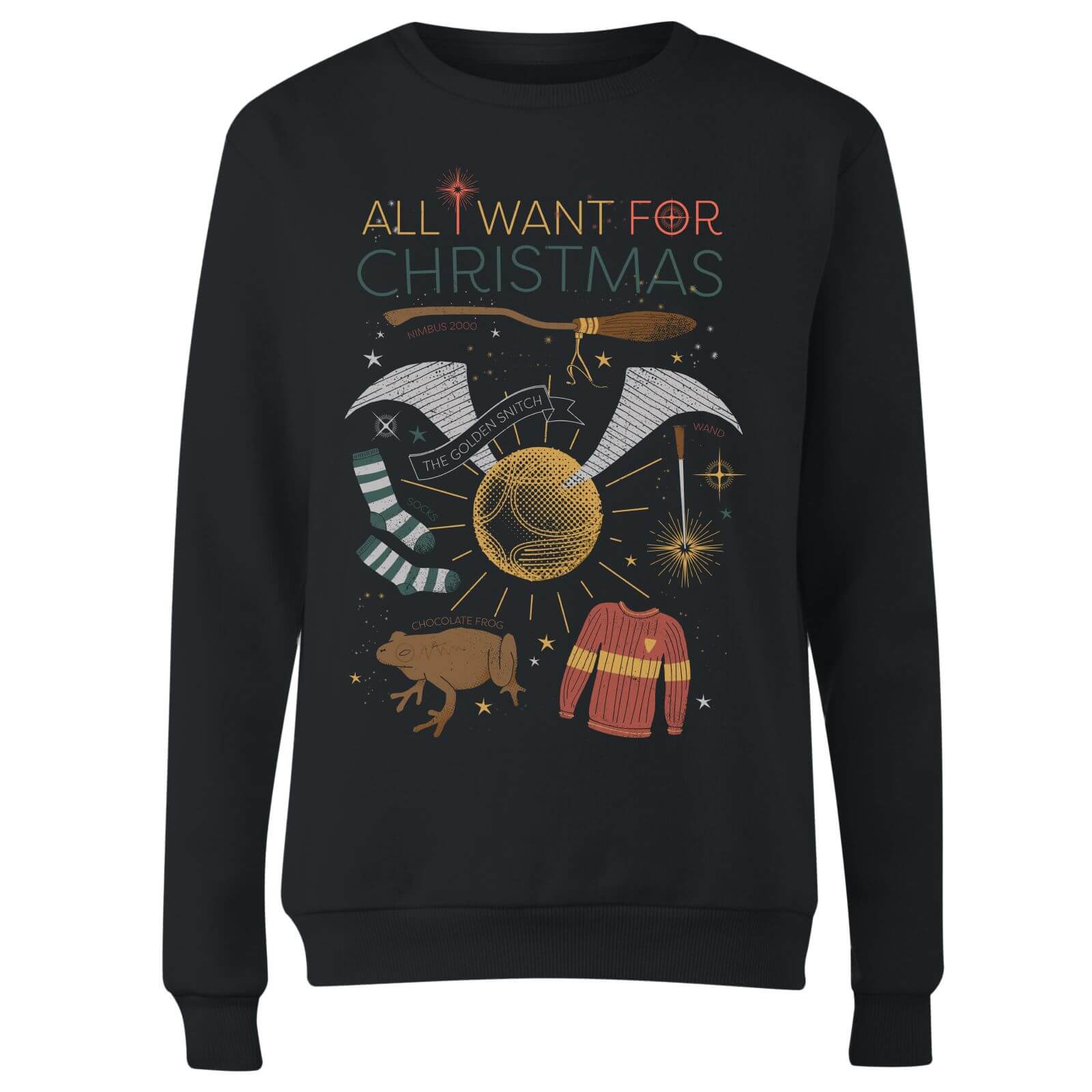 Harry Potter All I Want Damen Weihnachtspullover - Schwarz - XL 4