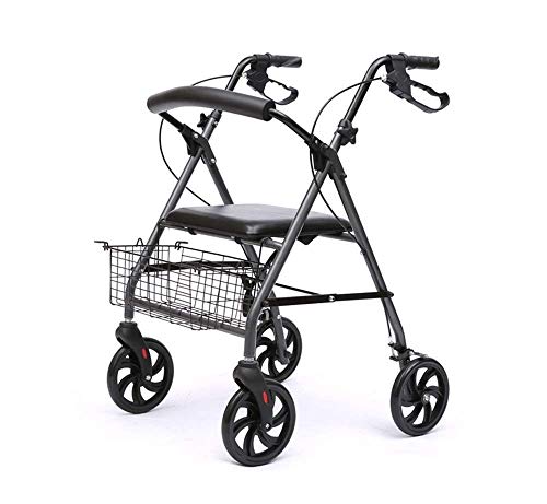 Rollator Rollator Rollator für ältere Menschen, 4 Rollen Rollator mit Bremsen, Gehhilfe, Gehhilfe, Gehgestell für Behinderte, Untersitztasche Vorwärts laufen