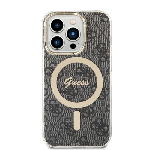 GUESS CG Mobile Magsafe IML 4G Hartschale für iPhone 15 Pro, Schwarz