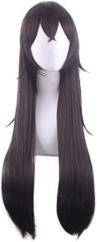 LINLINCD-Wig Anime Cosplay Perücke for Fasching Nachtleben CluI Party Dress Up Perücke Cosplay Perücke Original God Amber Brown Beidseitig gedrehtes langes glattes Haar