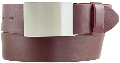 BELTINGER Gürtel aus Vollrindleder 4,0 cm | Jeans-Gürtel für Herren 40mm | Jeansgürtel mit Koppel | Bordeaux 105cm