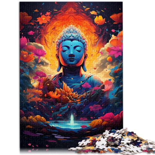 Puzzles für Erwachsene, farbenfrohes psychedelisches Buddha-Puzzle, 1000 Teile, Holzpuzzle, Spaß für Aktivitäten zu Hause, Geburtstagsgeschenk, Reisegeschenk, 1000 Stück (50 x 75 cm)