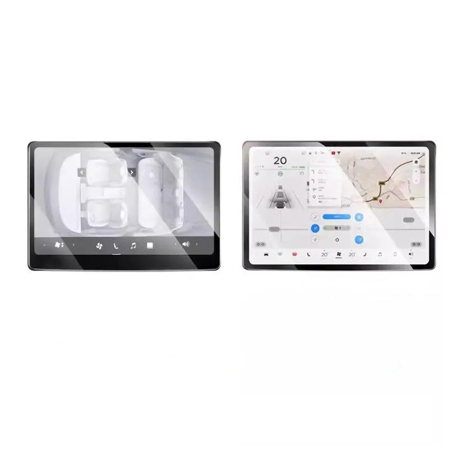 Für Tesla Für Modell 3 2024 15-Zoll-Touchscreen-Schutzabdeckung Für Modell 3 Für Highland 8-Zoll-Heckreihendisplay Gehärtetes Glas HD Transparent Navigation Schutzfolie Navigations-Displayschutz(Set)