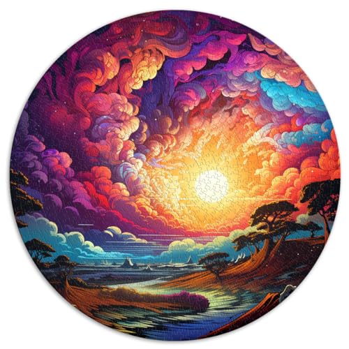 Puzzle-Geschenk Sonnenuntergangsposter buntes Puzzle für Erwachsene 1000 Teile 67,5x67,5cm Spiele Spielzeug Geschenkangebot als Geschenk für die ganze Familie