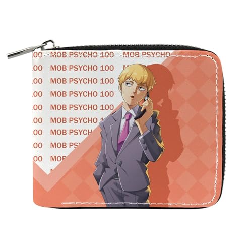 RYNDEX M-ob Psyc-ho 100 Geldbörse Anime Mittelgroß, Süß Spaß Einzigartig Karten Portemonnaie, Teenager Reisegeldbeutel für Taschengeld Fahrkarte(Color:Multicolor 2)