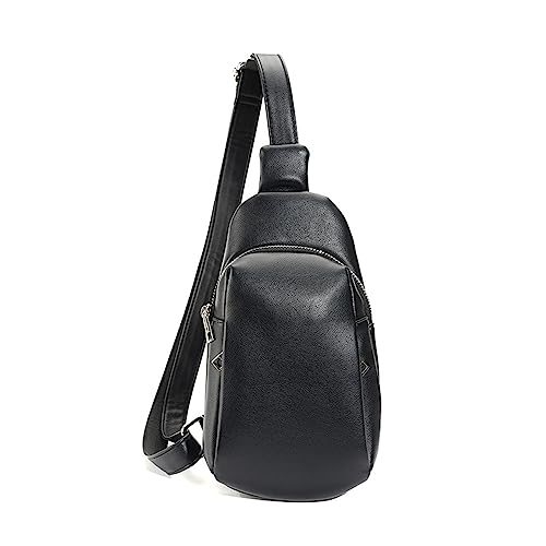 ohodhmnu Damen Tote Bag Hüfttasche PU Pack Große Kapazität Sport Gürteltasche Brusttasche Multifunktion Frauen Crossbody Waist Pack Umhängetasche, Schwarz , with scarf