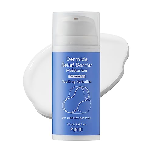 PURITO| Dermide Relief Barrier Moisturizer, vegan und tierversuchsfrei, lindernde Feuchtigkeitscreme, beruhigend, beruhigend, sichere Inhaltsstoffe, schützende Barriere, 100 ml/3,38 fl. oz