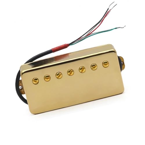 7-saitige Gitarre Messing Cover Humbucker Schlitz 8,5K/14K Coil Splitting Pickup Für 7-saitige E-Gitarre e gitarren tonabnehmer (Color : Gold Neck)