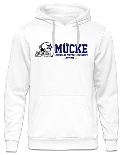 Uglyshirt Mücke 63 Herren Kapuzenpullover | Football Hoodie Kult Weltkulturerbe Pullover | M3 Weiß (L)