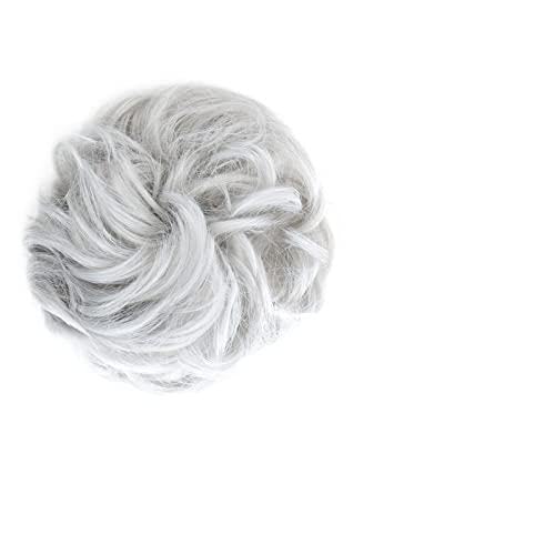 Bun Haarteile 1 Stück rund ums Haar, Pferdeschwanz, Donut-Haarknoten, Haarschmuck for Frauen, synthetischer, unordentlicher, lockiger, gewellter Scrunchie-Chignon mit Gummibandwickel Brötchen-Haarteil