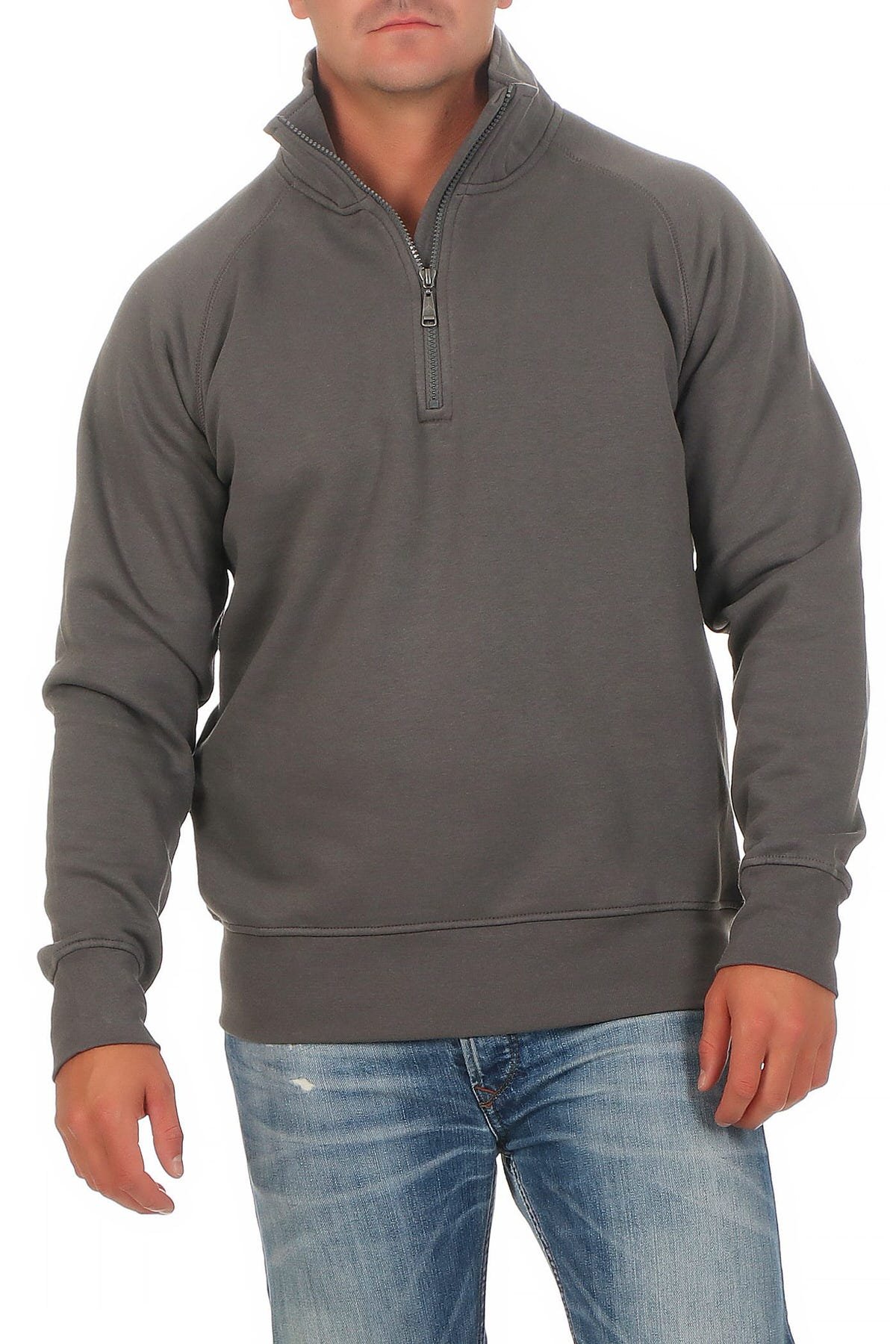 Happy Clothing Herren Pullover halber Reißverschluss ohne Kapuze, Größe:4XL, Farbe:Anthrazit