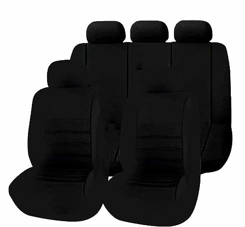 Ashild Auto Sitzbezüge Komplettset für SEAT León/León ST KL 5F 1T 1M 2016-2025, Autositzbezüge Schonbezüge Set Wasserdichtes Sitzbezug Sitzschutz Sitzkissenschutz Zubehör,D/9pcs Set Black