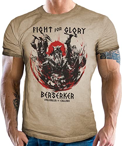 Wikinger T-Shirt im Used Vintage Retro Look - Berserker 3XL