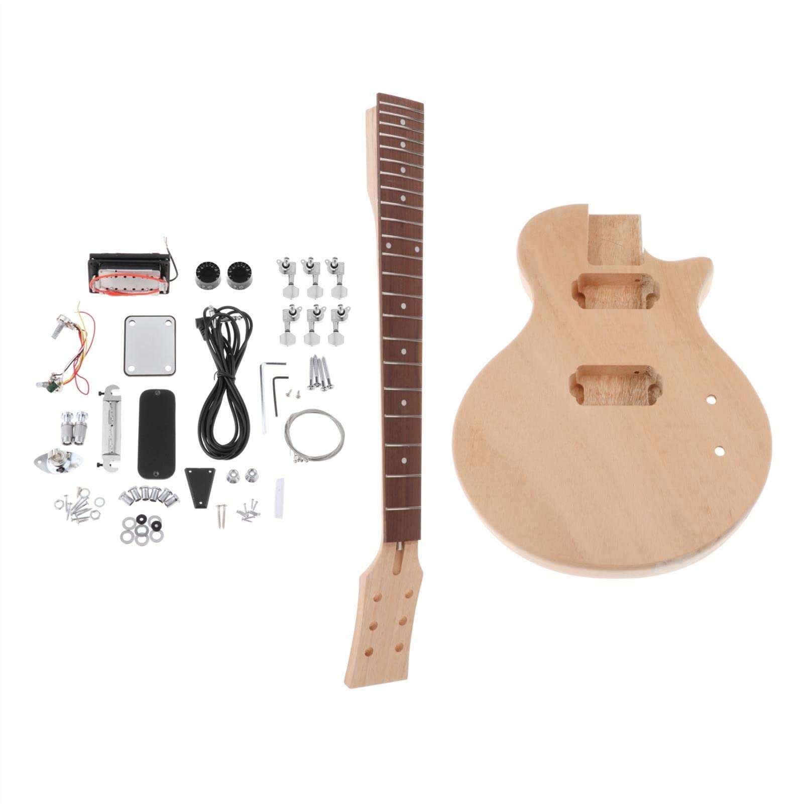 Gitarrenkörper Unvollendet DIY. E-Gitarren-Kit Mahagoni-Körper- Und Hals-Palisander-Griffbrett-Ersatzsatz Gitarrenkörper