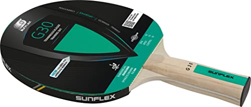 Sunflex® Color COMP G30 Tischtennisschläger | Trainingsschläger | anatomischer Griff | ITTF zertifizierter grüner Belag | für fortgeschrittene Spieler