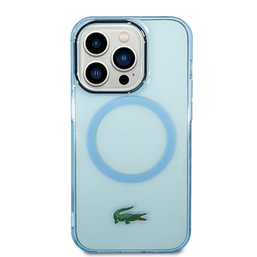 Lacoste LCHMP15LULOLB Hülle für iPhone 15 Pro 6.1" Blau hardcase Transparent