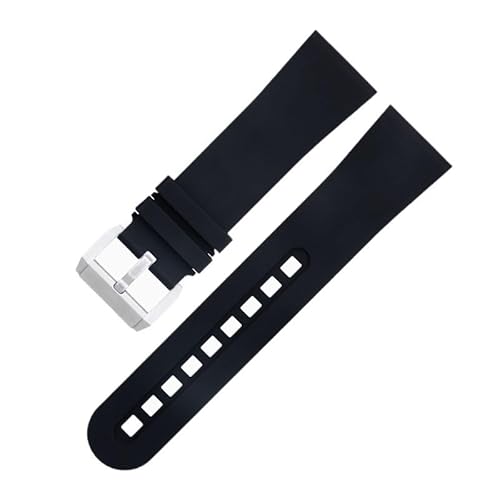 IOTUP Ersatzarmband für Blancpain Fifty Fathoms 5000 5015, Schwarz, 23 mm, fluoreszierendes FKM-Gummi, weiches Uhrenarmband, 23 mm, Achat