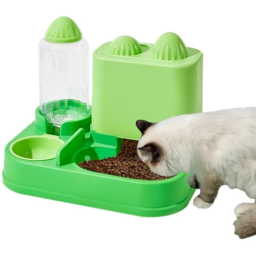 Katzennäpfe für den Innenbereich, Katzenfutter und Wasser-Set | 2 in 1 Schwerkraft-Wasserspender für Haustiere mit Schwerkraft-Biene/ -Futterschale