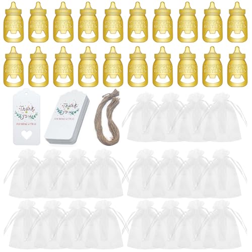 Vielseitiges Flaschenöffner-Set für Babypartys, stilvolles Flaschenöffner-Set für Gäste, praktisches Werkzeug zum Öffnen von Flaschen, Taschen, 20 Stück