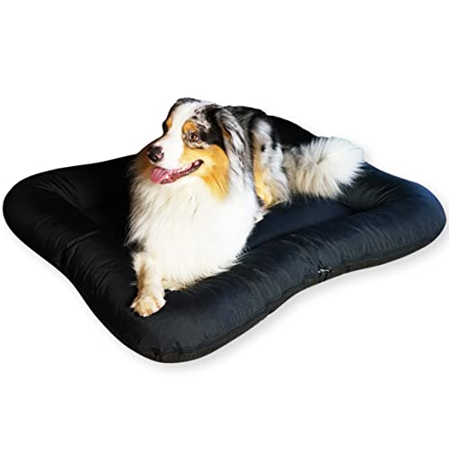 E-dogbed Hundebett by Hundekorb Tierkissen Hundesofa Hundeliege Hundekissen Hundekörbchen Schlafplatz Hundematratze Polyester Farbe und Größe wählbar von M bis XXL (L - 110x90 cm, Schwarz)