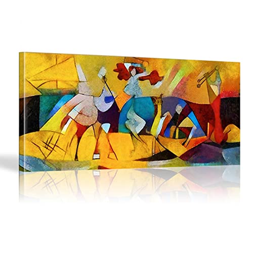 Berühmte Kunstwerke von Picasso HD-Druck Abstrakte gerahmte Wandkunst Leinwand Ölgemälde Bilder Pablo Picasso Wandkunst 24x50in/60x126cm