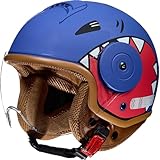 Kinder Motorradhelm Rollerhelm, Jethelm Mit Sonnenblende Süßer Helm Mädchen Rollerhelm Junge Mofahelm, Für 5 Jahre - 12 Jahre Kid D