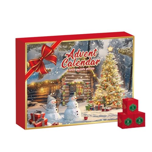 Weppduk Adventsrätsel Weihnachten,Weihnachts-Adventskalender-Puzzle - 1008 Teile Feiertagspuzzle Adventskalender Weihnachts-Countdown | Exquisiter Weihnachtspuzzlespaß für Feiertage, Familien, Freunde