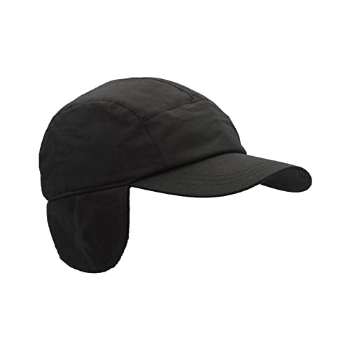 WALKER AND HAWKES Ellwood - Unisex Basecap mit Ohrenklappen - gewachst - Schwarz - 3XL