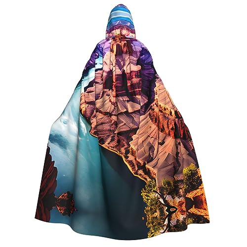 WURTON Beauty Grand Canyon Print Unisex Kapuzenumhang Kostüm Damen Herren Vampir Halloween Cosplay Karneval Mottoparty