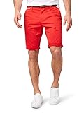 TOM TAILOR Herren Josh Regular Slim Chino Shorts mit Gürtel 1007868, 17761 - Tibet Red, 31