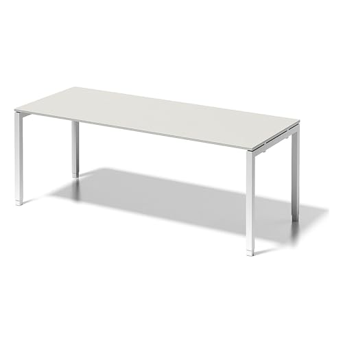 BISLEY Cito Schreibtisch, 650-850 mm höheneinstellbares U, H 19 x B 2000 x T 800 mm, Metall, Gw396 Dekor Grauweiß, Gestell Verkehrsweiß, 80 x 200 x 85 cm