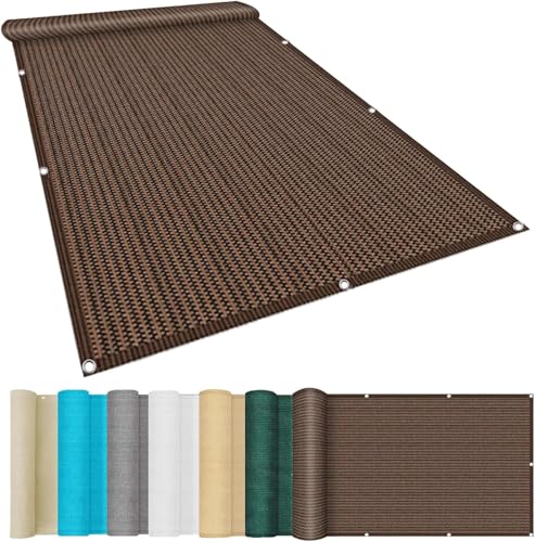 Rechteckiges Sonnensegel 1,4 x 6,5 m Schattentuch Schatten Garten Sonnenschutz Schattenmarkise 95% Beschattung Isolierung Schatten 95% UV-Schutz Gute Belüftung Für Balkon/Flur/Garten/Vorgarten, Mokk