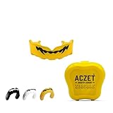 ACZET Mundschutz Slim Fit, Junior-Zahnschutz mit Etui für Jugendliche und Erwachsene für Schulkampfsport, MMA, Rugby, Judo, Karate, Hockey, Fußball, MMA-Boxen, Kampfsport, Basketball (Gelb, Junior)